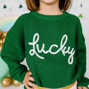 Lucky St Patrick’s Day Knit Sweater - Green