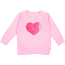 Load image into Gallery viewer, Heart Sequin Patch Valentine’s Day Sweatshirt Pink
