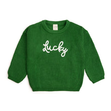 Load image into Gallery viewer, Lucky St Patrick’s Day Knit Sweater - Green
