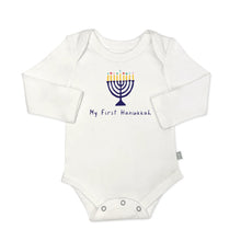 Load image into Gallery viewer, My First Hanukkah Long Sleeve Bodysuit
